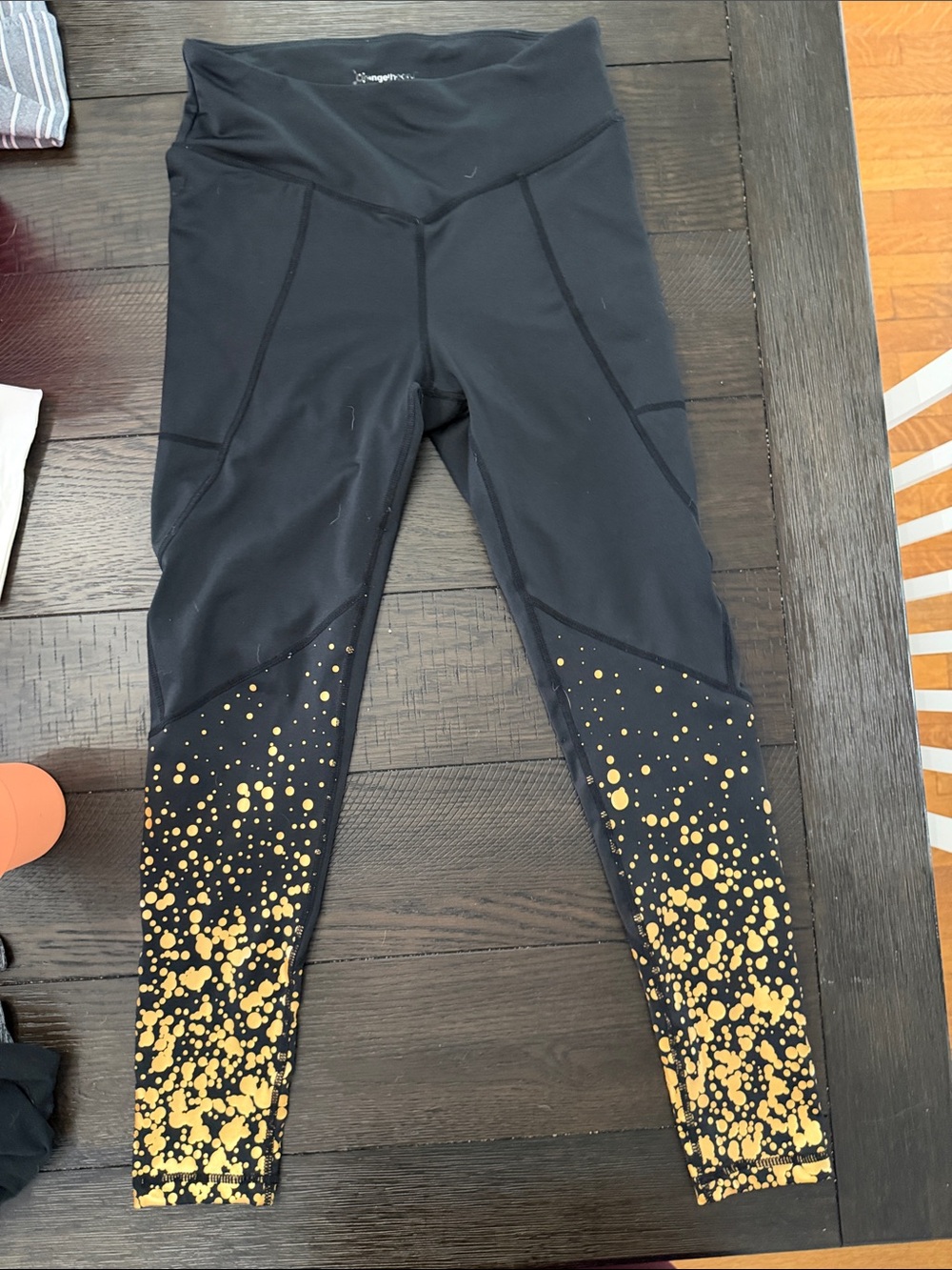Orangetheory Black Leggings with Mint Accent
